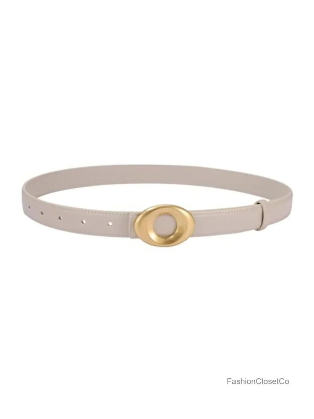 Genuine Leather Belt for Women Retro Oval Buckle Adjustable Versatile